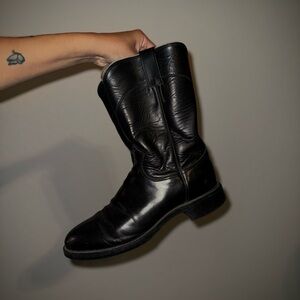 Justin Rooer Men's Black Leather Boots